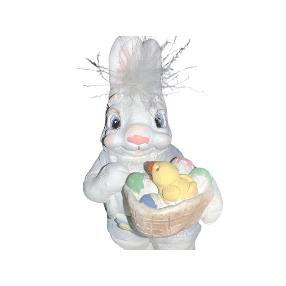 EASTER Bunny Rabbit with Easter Basket Eggs & Duck - Picture 2 of 8